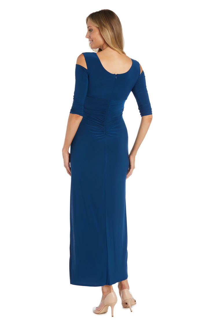 Column Evening Gown with Off the Shoulder Cutouts