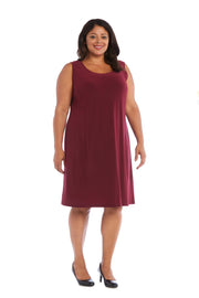 Shift Dress with Matching Jacket and Metallic Detailing - Plus