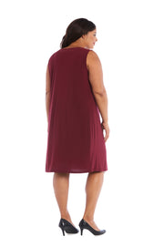 Shift Dress with Matching Jacket and Metallic Detailing - Plus