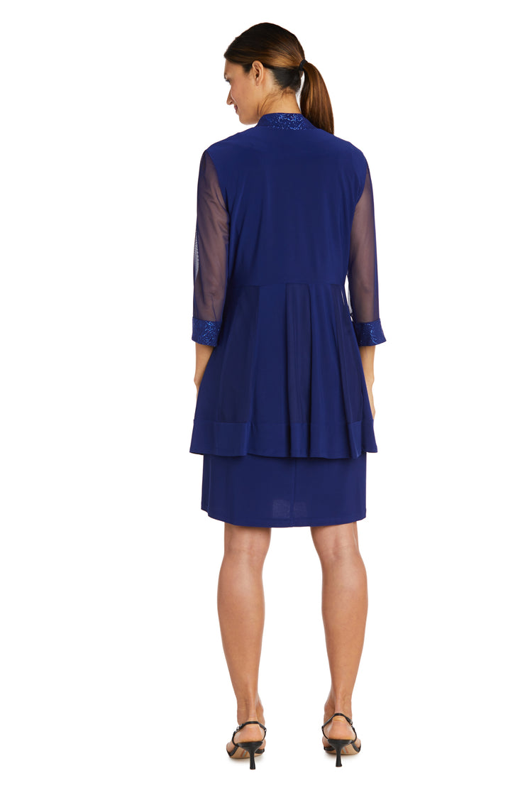 Shift Dress with Matching Jacket and Metallic Detailing - Petite