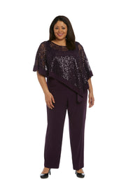 Asymmetric Poncho and Pant Set - Plus