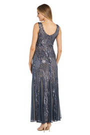 Beaded Godet Evening Gown