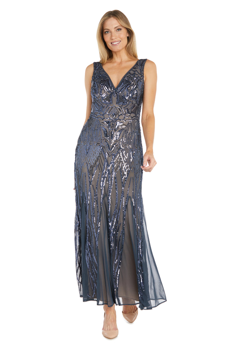 Beaded Godet Evening Gown - Petite R&M Richards Beaded Godet Evening Gown - Petite R&M Richards