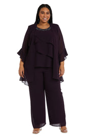 Three Piece Duster and Pantsuit Set - Plus