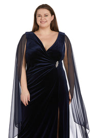 Chiffon Duster Cape Wrap Dress - Plus