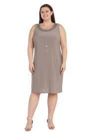 Circle Mesh Patterned Jacket Dress - Plus