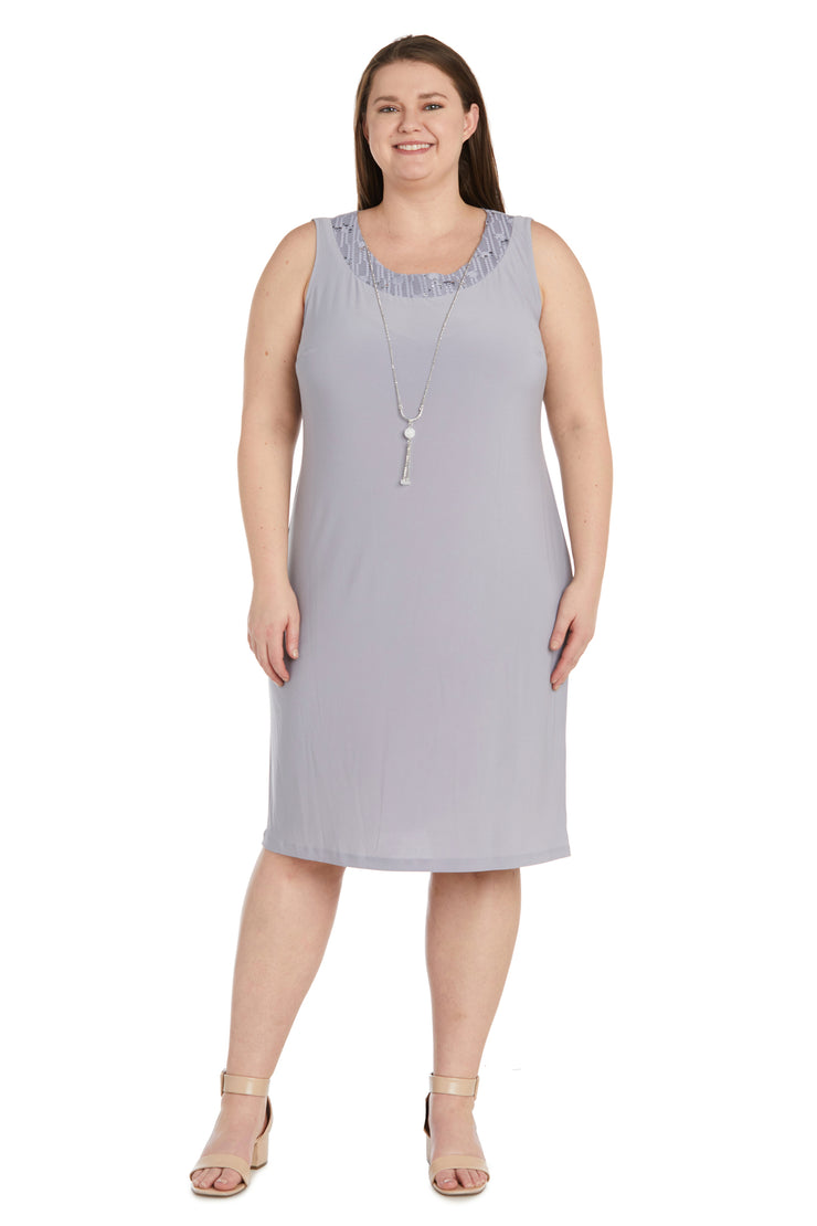 Circle Mesh Patterned Jacket Dress - Plus