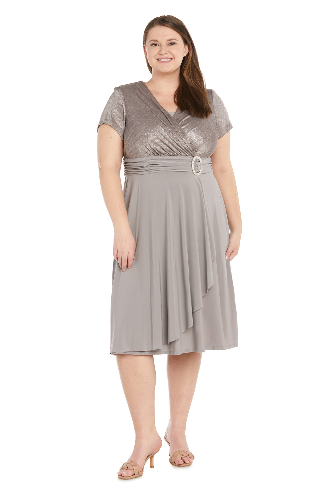 R&M Richards Womens Embellished Wrap Dress