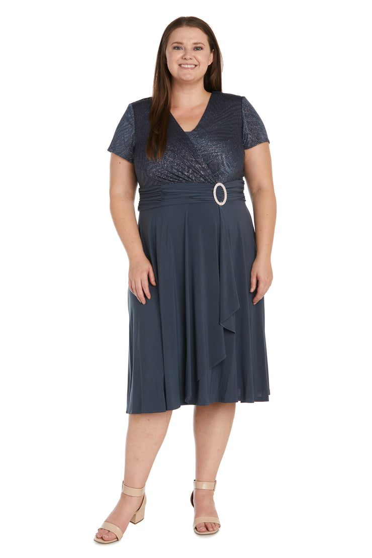 Cascade Wrap Dress with Waist Sash - Plus