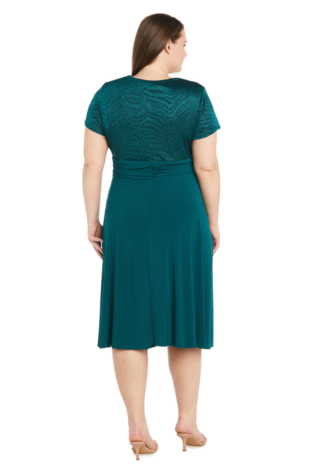 Cascade Wrap Dress with Waist Sash