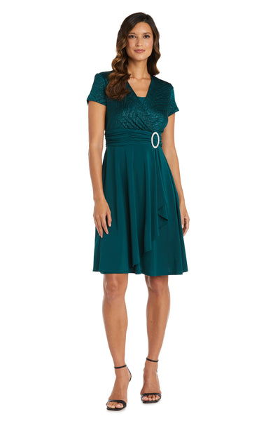 Cascade Wrap Dress with Waist Sash - Petite