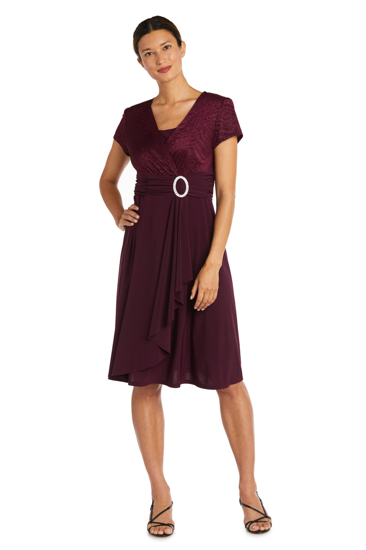 Cascade Wrap Dress with Waist Sash