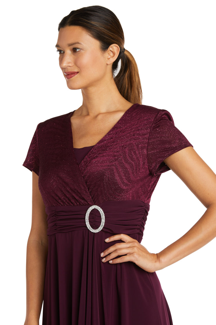 Cascade Wrap Dress with Waist Sash