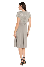 Cascade Wrap Dress with Rhinestone Buckle
