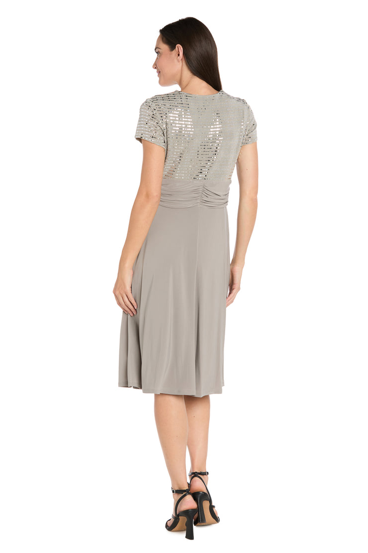 Cascade Wrap Dress with Rhinestone Buckle