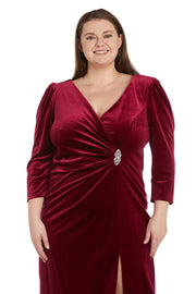 Elegant Velvet Cocktail Dress - Plus