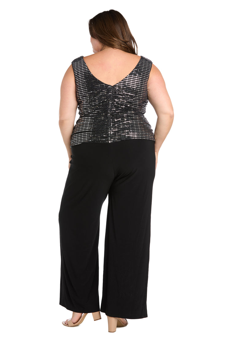 Metallic Glow Draped Jumpsuit - Plus