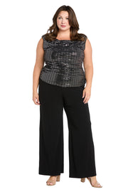 Metallic Glow Draped Jumpsuit - Plus