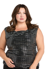 Metallic Glow Draped Jumpsuit - Plus