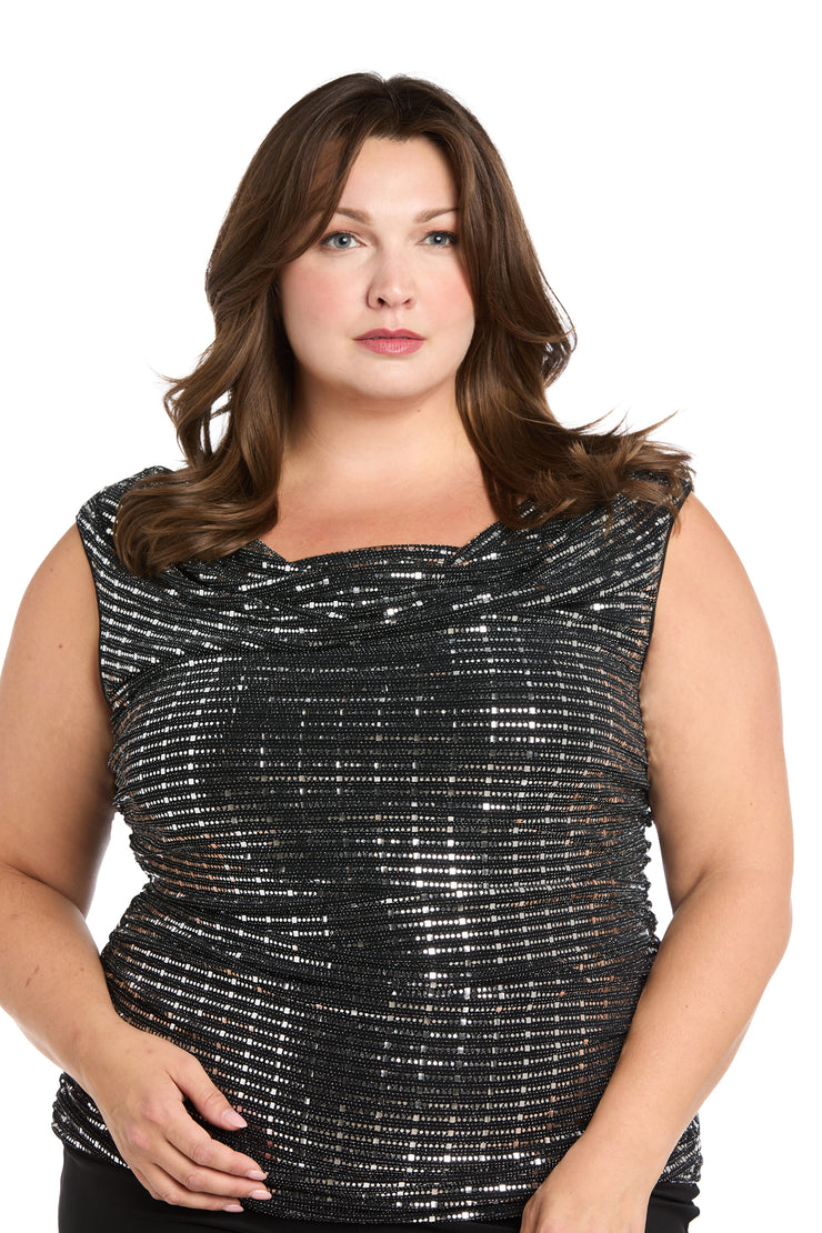 Metallic Glow Draped Jumpsuit - Plus