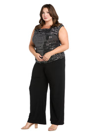 Metallic Glow Draped Jumpsuit - Plus