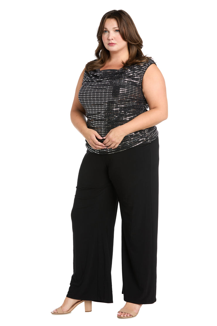 Metallic Glow Draped Jumpsuit - Plus