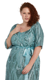 Sequined Embellished Dress - Plus