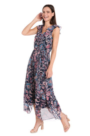 Chiffon High-Low Printed Dress - Petite