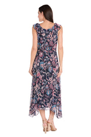 Chiffon High-Low Printed Dress - Petite