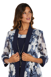 Two-Piece Printed Jacket and Dress Set - Petite