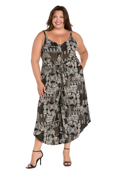 Shadow Mirage Asymmetrical Jumpsuit - Plus