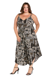 Shadow Mirage Asymmetrical Jumpsuit - Plus