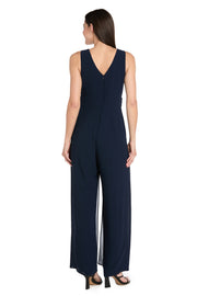 Wrap Front Panel Jumpsuit with Rhinestone Waist Detail