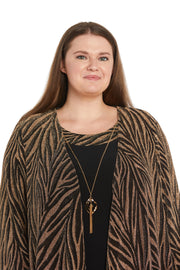 Two-Piece Metallic Knit Jacket Dress - Plus