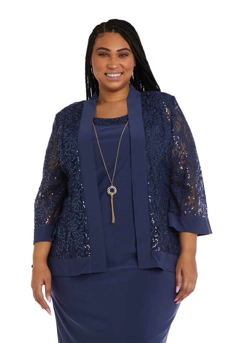 Sequined Jacket Dress - Plus