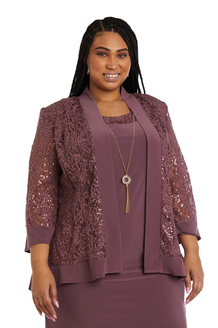Sequined Jacket Dress - Plus