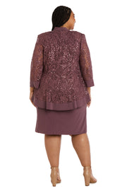 Sequined Jacket Dress - Plus