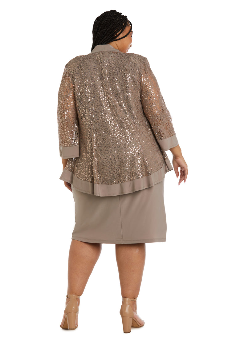 Sequined Jacket Dress - Plus