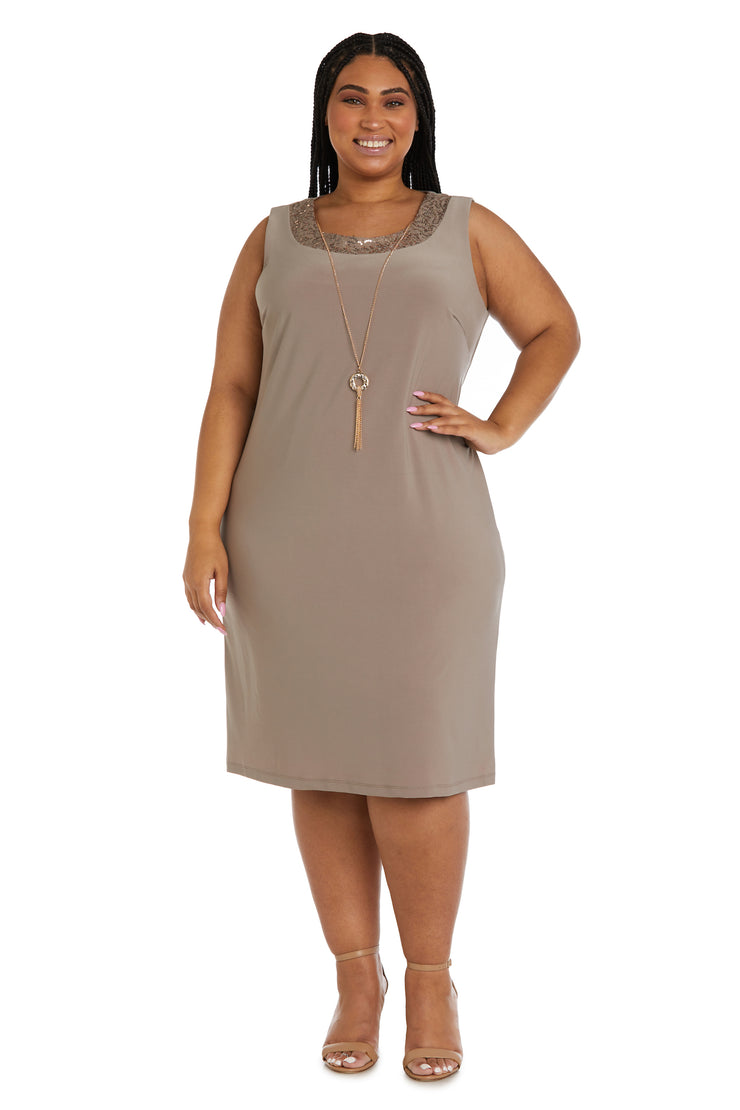 Sequined Jacket Dress - Plus