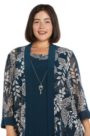 Jacket Dress With Necklace - Plus