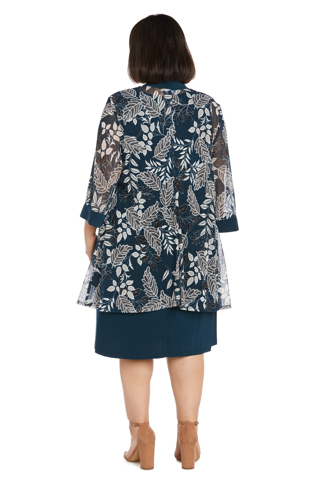 r & m richards necklace dress & metallic trim jacket Jacket Dress With Necklace