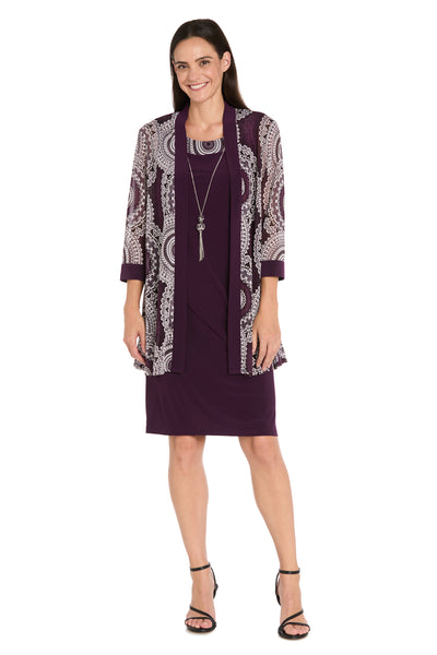 Circular Patterned Jacket Dress - Petite