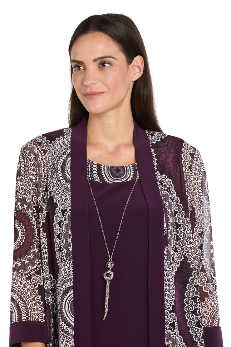 Circular Patterned Jacket Dress - Petite