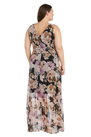 High-Low Floral Patterned Daytime Dress - Plus