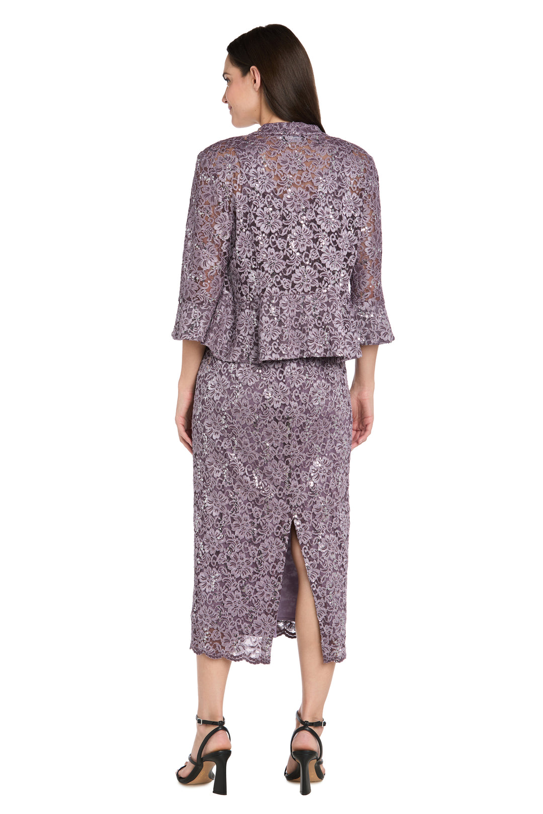 Lace Column Dress with Matching Lace Jacket – R&M Richards