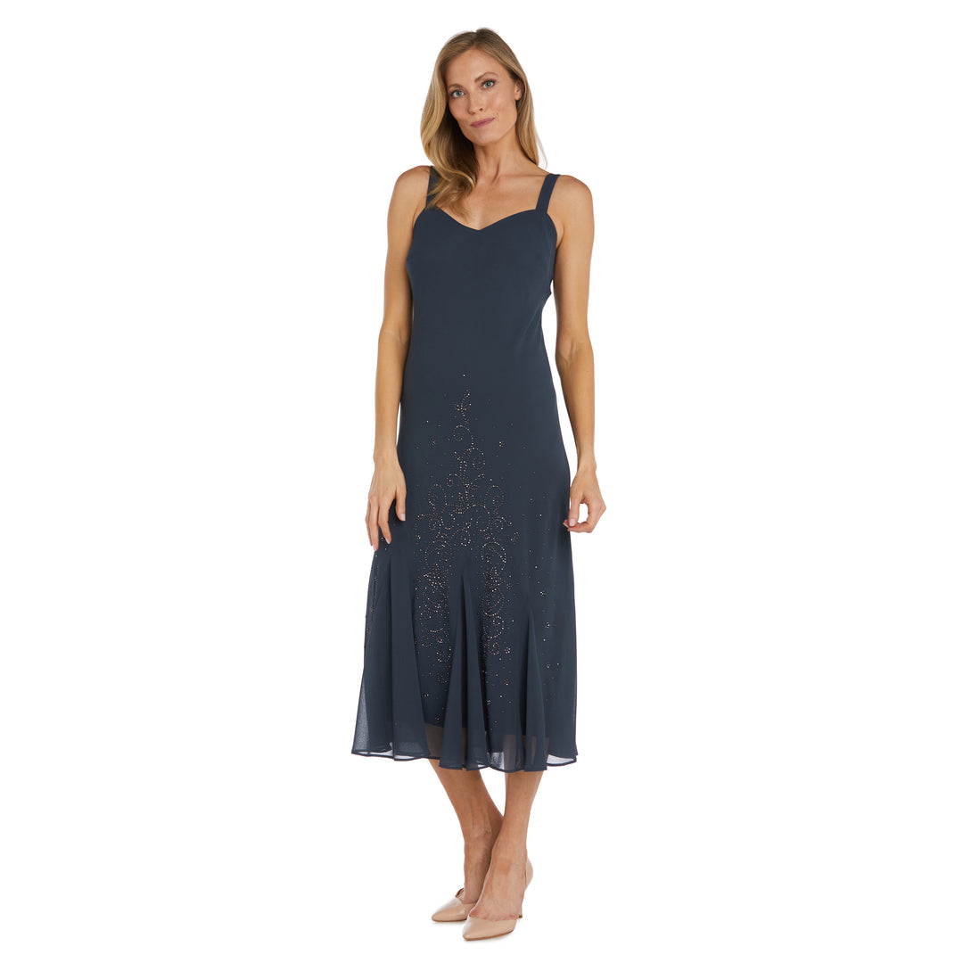 Beaded Slip Chiffon Jacket Dress – Black / 8 By R&M Richards