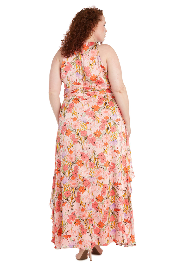 Bright Floral Ruffle Dress - Plus