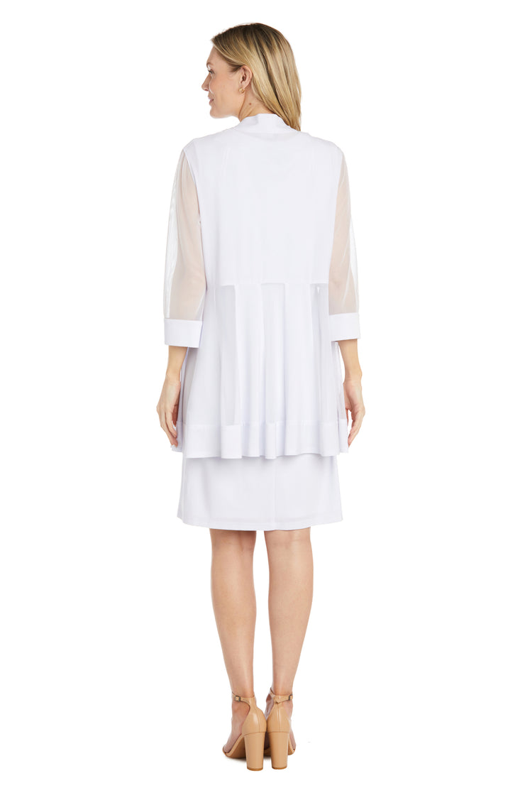 White Jacket Dress With Beaded Neckline