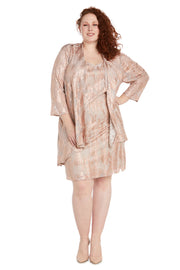 Metallic Printed Jacket Dress - Plus