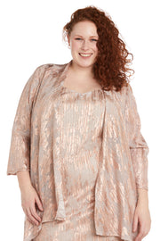 Metallic Printed Jacket Dress - Plus